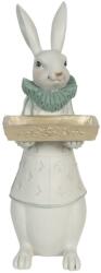 Clayre & Eef Figurina Iepuras Paste Girl din polirasina alb verde 15 cm x 13 cm x 37 h (6PR3155)