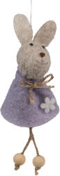 Clayre & Eef Set 3 Iepurasi decorativi Paste textil maro violet 6x3x13 cm (65366)