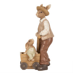 Clayre & Eef Figurina Iepurasi Paste polirasina bej maro 12x7x23 cm (6PR5123)
