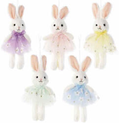Decorer Set 5 Iepurasi suspendabili din textil 7x16 cm (A16.10.96)