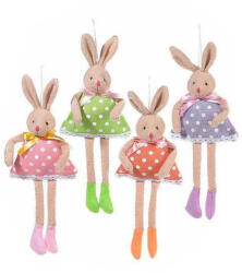 Decorer Set 4 figurine Iepurasi suspendabili din textil 14x34 cm (A56.29.41A)