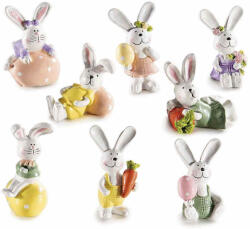 Decorer Set 8 figurine Iepurasi Paste polirasina multicolora 3x2.5x5 cm (A55.39.62)