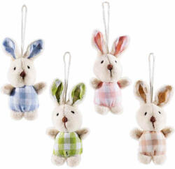 Decorer Set 12 figurine Iepurasi textil multicolor 5.5x3x10 cm (A56.46.91)