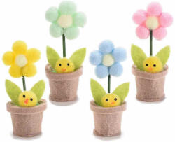 Decorer Set 4 flori artificiale cu puisori din textil 3x9 cm (A56.37.40)