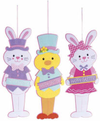 Decorer Set 3 figurine Paste textil multicolor 13.5x38 cm (A56.46.88)