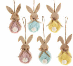 Decorer Set 6 Iepurasi suspendabili din textil 6x13 cm (A51.44.15)