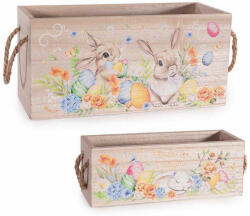 Decorer Set 2 cosulete Paste lemn multicolor 25x10x12 cm, 19x7x7 cm (A51.57.36)