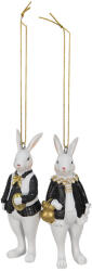 Clayre & Eef Set 2 figurine Iepurasi 4x4x10 cm (6PR4784)