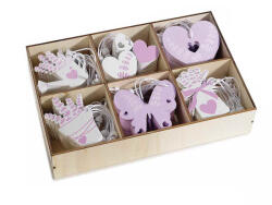 Decorer Set 72 decoratiuni lemn Lavanda 20.5x13.5x4 cm (A51.51.65)
