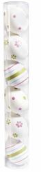 Decorer Set 6 oua decorative plastic suspendabile alb puisor iepuras 4 x 6 cm (A54.35.49Edeco)