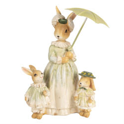 Clayre & Eef Figurina Iepurasi Paste polirasina 16x11x21 cm (6PR5023)