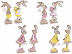 Decorer Set 8 figurine Iepurasi Paste lemn multicolor 8.5x4.5x22.5 cm, 10.5x4.5x19 cm (A51.57.49)