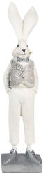 Clayre & Eef Figurina Iepuras Paste Boy polirasina alba argintie 9x13x36 cm (6PR4047)