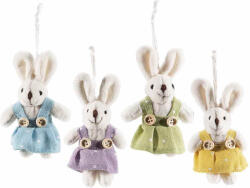 Decorer Set 16 figurine Iepurasi textil multicolor 8x7x11 cm (A57.06.21)