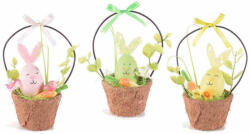 Decorer Set 3 cosulete decorative cu figurine Iepurasi 10x7x14 cm (A54.43.47)