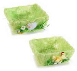 Decorer Set 2 cosuri din fibre naturale verzi 17x17x6 cm (A58.08.25B)