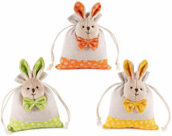 Decorer Set 3 saculeti Iepurasi Paste textil multicolor 13x16 cm (A56.46.93)