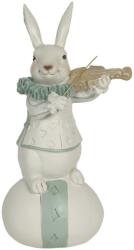 Clayre & Eef Figurina Iepuras Paste Boy din polirasina alb verde 8 cm x 7 cm x 17 h (6PR3157)