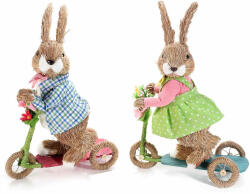 Decorer Set 2 figurine Iepurasi din fibre naturale si textil 25x12x35 cm (A58.07.45)