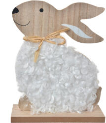 Clayre & Eef Figurina Iepuras Paste lemn maro textil alb 14x5x17 cm (65649)