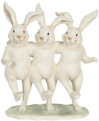 Clayre & Eef Figurine polirasina alba Iepurasi 16x9x19 cm (6PR3189)