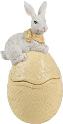 Clayre & Eef Decoratiune Paste polirasina alba galbena 11x10x20 cm (6PR5129)