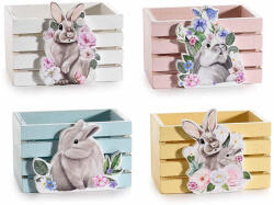 Decorer Set 4 cosulete Paste lemn 8.5x6.5x6.5 cm (A51.55.25)