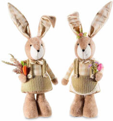 Decorer Set 2 figurine Iepurasi Paste textil multicolor 17x11x54 cm (A16.17.79)