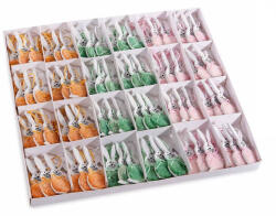 Decorer Set 72 figurine Iepurasi Paste lemn textil multicolor 2.5x6 cm (A51.57.50)