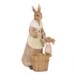 Clayre & Eef Figurina Iepurasi Paste polirasina bej maro 13x10x24 cm (6PR5124)