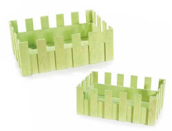 Decorer Set 2 cosuri din lemn verde 27x18x10 cm (A51.43.90C)