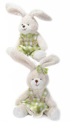 Decorer Set 2 figurine Iepurasi textil crem verde 11x11x23 cm (A57.03.40C)