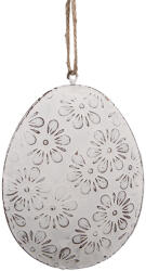 Clayre & Eef Set 2 Oua decorative Paste metal alb maro 10x2x8 cm (6Y5568)