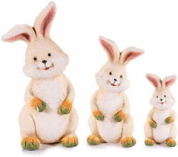 Decorer Set 3 figurine Iepurasi ceramica multicolora 10.5x9x20.5 cm, 7.5x7.5x16 cm, 5.5x5x10.5 cm (A71.50.90)