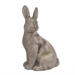 Clayre & Eef Figurina Iepuras Paste piatra gri 15x10x23 cm (6TE0565)