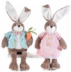 Decorer Set 2 figurine Iepurasi Paste din textil 16x10x56 cm (A16.11.11)