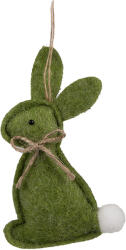 Clayre & Eef Set 3 Iepurasi decorativi Paste bumbac verde alb 6x1x10 cm (65375)