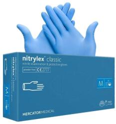 Mercator Medical Nitrylex vizsgálókesztyű, púdermentes, kék „M 100db/doboz
