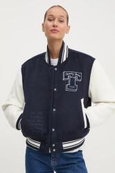 Tommy Jeans bomber dzseki gyapjú keverékből sötétkék, átmeneti, DW0DW18845 - sötétkék L