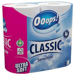 Ooops! Toalettpapír, 3 rétegű, 4 tekercs, OOOPS Classic Sensitive, kistekercses (TP34OCS)