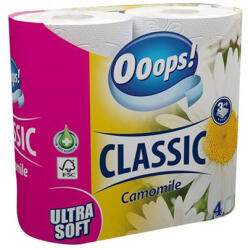 Ooops! Toalettpapír, 3 rétegű, 4 tekercs, OOOPS Classic Kamilla, kistekercses (TP34OCK)