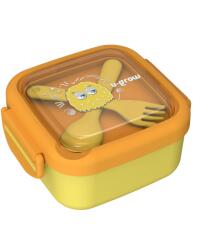 U-Grow Caserola 2 in 1 cu lingurita si furculita pentru copii U-Grow, galben (A-1415YE) Set pentru masa bebelusi