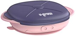 U-Grow Farfurie silicon cu capac, roz/mov, U-Grow (UG-239PP) Set pentru masa bebelusi
