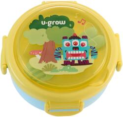 U-Grow Caserola termica 2 in 1 cu lingurita si furculita pentru copii U-Grow, albastra (A-1418BL) Set pentru masa bebelusi