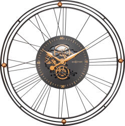 NeXtime Ceas de perete Roman Gear Clock 90, 5 cm negru și auriu (3260GO)