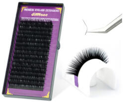 MoonbasaNails Szálas műszempilla 01mm/B-ív/16soros #021-12MM Fekete