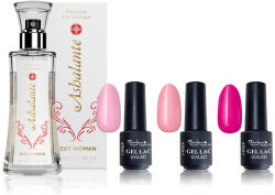 Moonbasanails Valentin napi 3step gél lakk szett + Sexy Women 50ml parfüm