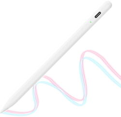 Techsuit Stylus Pen Stylus Pen pentru Tableta, Bluetooth, Type-C, 130mAh, 5V, 0.2A, Palm Rejection, Tilt Pressure Sense - Techsuit (AC10-CP) - White (KF2342766) - pcone