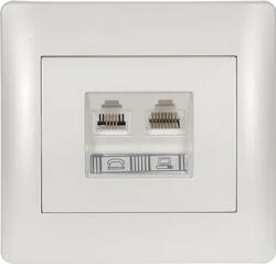 ELMARK Priza date Elmark Rhyme RJ11 + RJ45 Alb metalizat 11731 (11731)