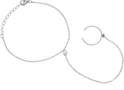 Troli Brățară fină din oțel cu pietre de zircon VSB6006S-PET